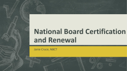 National Board Certification and Renewal