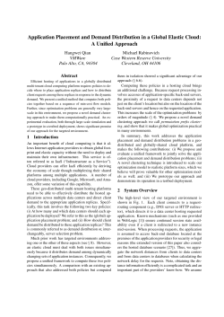 Application Placement and Demand Distribution in a Global Elastic