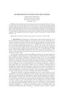 INCORPORATING PLANNING INTO BDI SYSTEMS 1. Introduction