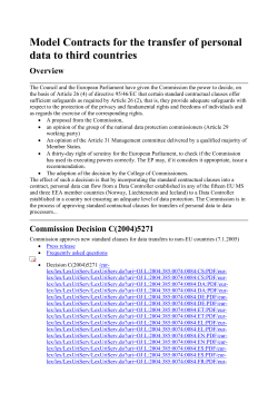 Model Contracts for the transfer of personal data to third countries