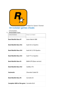 Need For Speed Underground Cheats