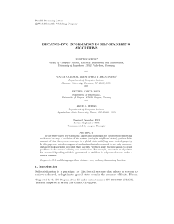 Distance-two information in self-stabilizing algorithms