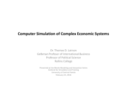 Computer Simulation of Complex Economic Systems