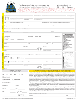 Cal North Player Registration Form