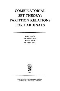 combinatorial set theory: partition relations for cardinals