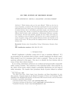 ON THE JUSTICE OF DECISION RULES&lowast; 1. Introduction Should I
