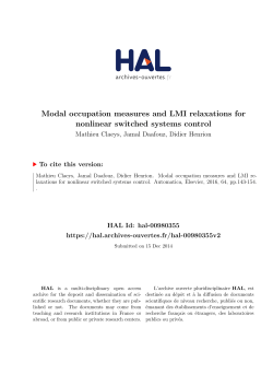 Modal occupation measures and LMI relaxations for nonlinear