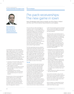 Pre-pack receiverships: The new game in town