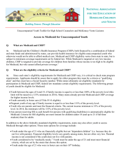 Access to Medicaid for Unaccompanied Youth