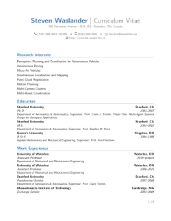 Steven Waslander &ndash; Curriculum Vitae