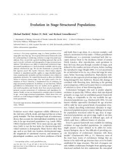 Evolution in Stage-Structured Populations.