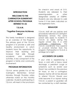 TEAM Handbook 2015-2016 - Carrington School Homepage