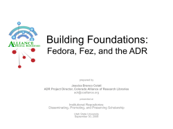 Building Foundations: Fedora, Fez, and the ADR