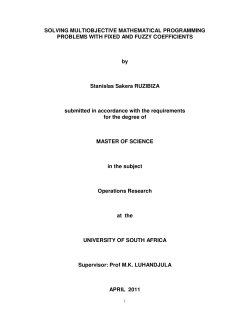 SOLVING MULTIOBJECTIVE MATHEMATICAL PROGRAMMING