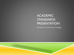 Academic Standards Presentation