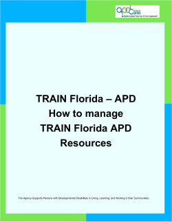 TRAIN Florida Resources - Agency for Persons with Disabilities