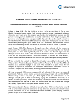 Schlemmer Group continues business success story in 2015
