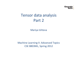 Tensor data analysis Part 2
