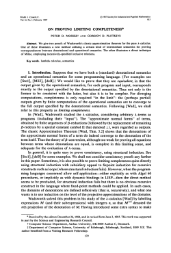 ON PROVING LIMITING COMPLETENESS* In [Wad], Wadsworth