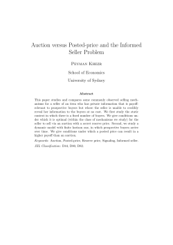 Auction versus Posted-price and the Informed Seller Problem