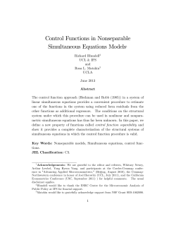Control Functions in Nonseparable Simultaneous Equations