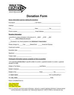 Walk to End Alzheimer`s | Donation Form