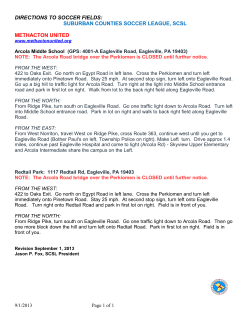 direction to soccer fields