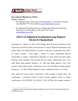 2013-‐14 Adjusted Graduation Gap Report: NCAA D