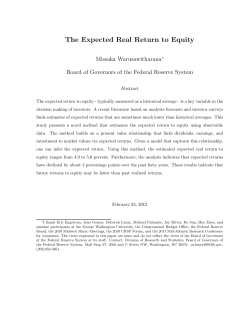The Expected Real Return to Equity