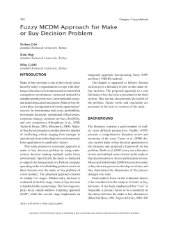 Fuzzy MCDM Approach for Make or Buy Decision Problem