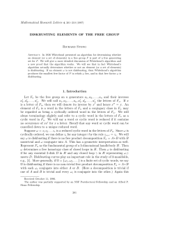 (1997) DISKBUSTING ELEMENTS OF THE FREE GROUP Richard
