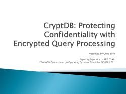CryptDB: Protecting Confidentiality with Encrypted Query