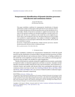 Nonparametric identification of dynamic decision