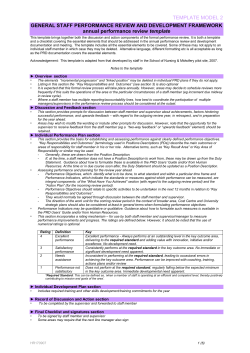 GENERAL STAFF PERFORMANCE REVIEW AND DEVELOPMENT