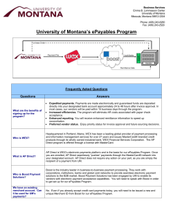 University of Montana`s ePayables Program