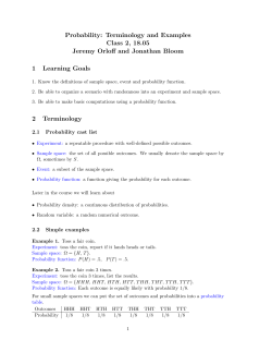 Probability: Terminology and Examples