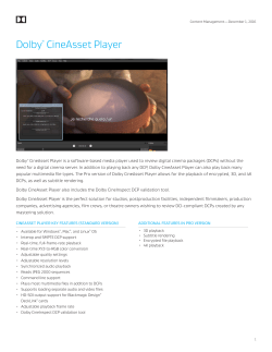 Dolby&reg; CineAsset Player