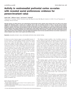 Zaki et al. 2014 - Stanford Social Neuroscience Lab