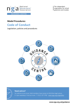 Code of Conduct Need advice? - National Governors` Association