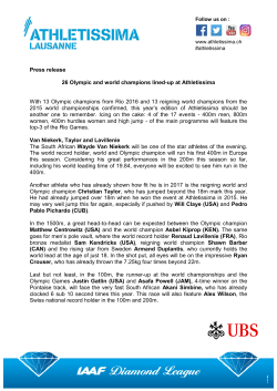Press release 26 Olympic and world champions lined