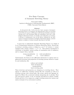 Five Basic Concepts of Axiomatic Rewriting Theory