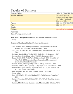 Electives - University of New Brunswick