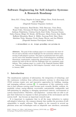 Software Engineering for Self-Adaptive Systems