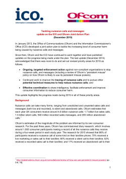 Tackling nuisance calls and messages