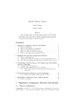Model Theory Notes