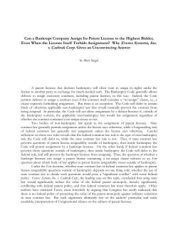 Can a Bankrupt Company Assign Its Patent License to the Highest