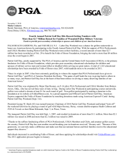 2010 Patriot Golf Day Raises More than $2.7 Million, page 1 of 2