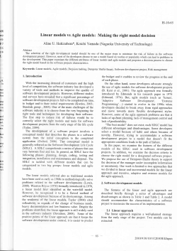 Linear models vs Agile models: Making the right model decision