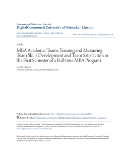 MBA Academic Teams Training and Measuring Team Skills
