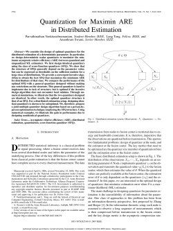 Quantization for Maximin ARE in Distributed
